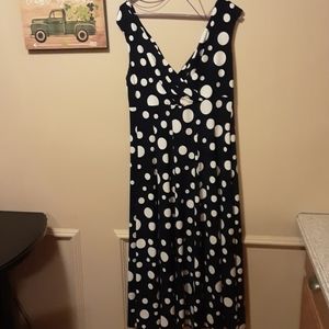 Blue/White large polka dot dress
